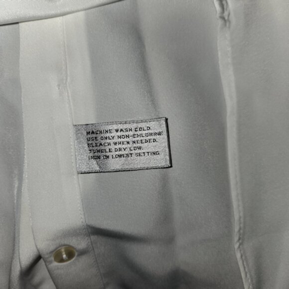 Men's White Nehru Collar 100% Polyester Shirt  Size Medium - Picture 4 of 4